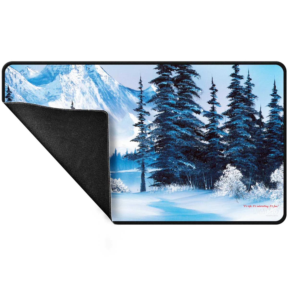 Ultra Pro Bob Ross - Winter Paradise Black Stitched Playmat - Image 3