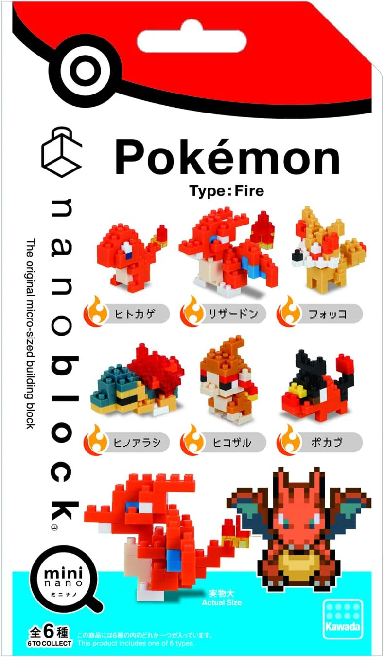 Pokemon Nanoblock Mini Fire Type (6 stk) Figurer - Image 3