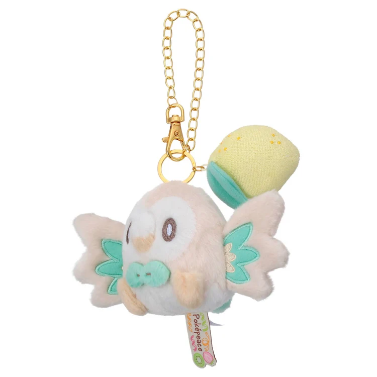 Pokemon Pokepiece Plush Mascot with Chain – Rowlet - Image 2