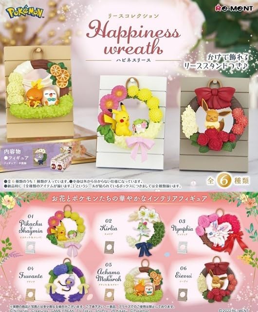 Pokemon Re-ment Happiness Wreath Collection Figurer (6 stk) - Image 2