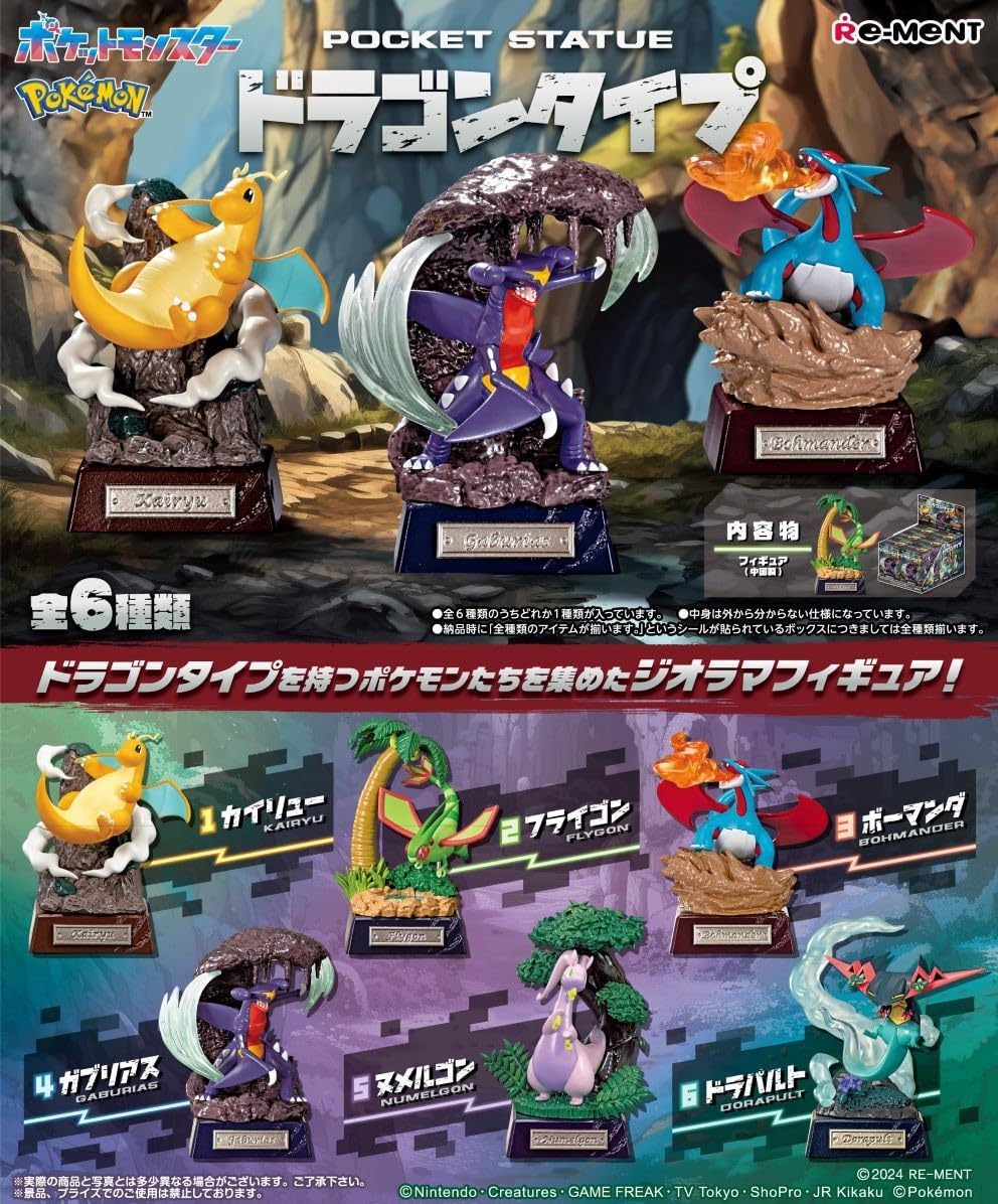 Pokemon Re-ment Pocket Statue: Dragon Type Figurer (6 stk) - Image 2